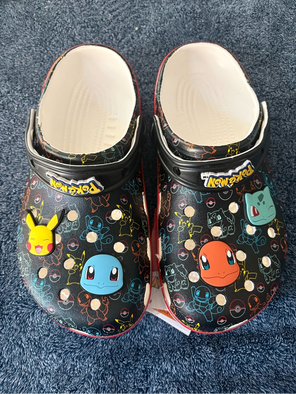 CROCS Kids Black Pokémon Clog with Pikachu, Squirtle, Charmander, Bulbasaur